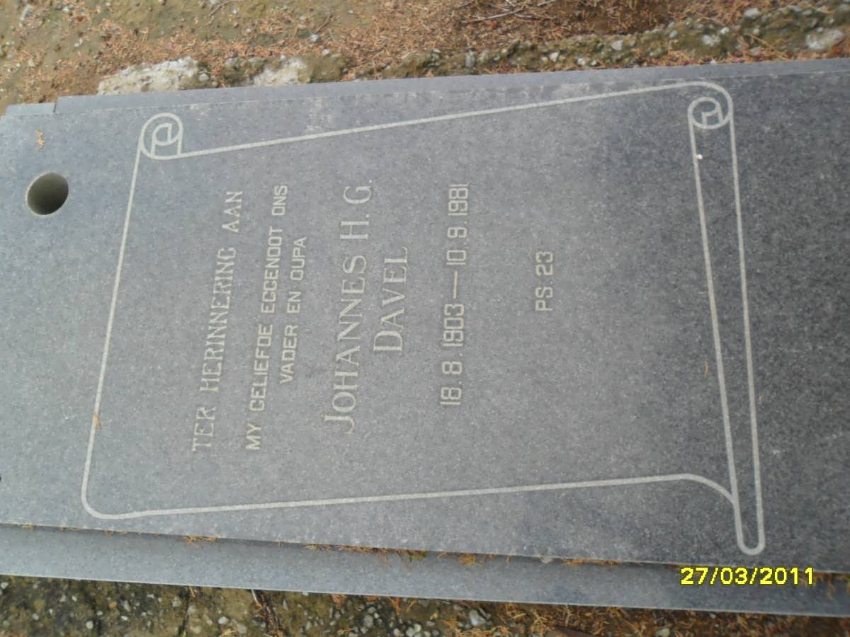 DAVEL Johannes H.G. 1903-1981