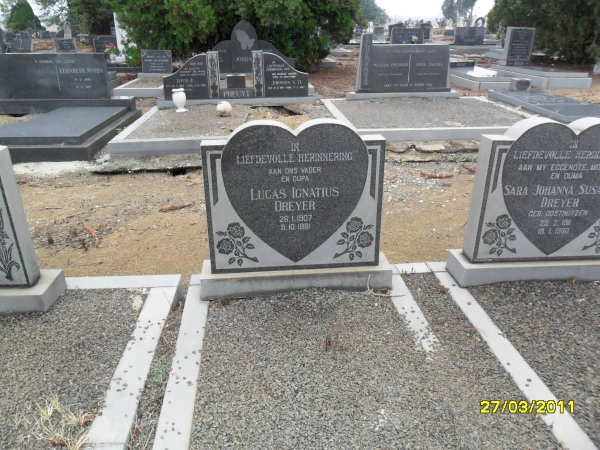 DREYER Lucas Ignatius 1907-1981 &amp; Sara Johanna Susanna OOSTHUYZEN 1911-1980
