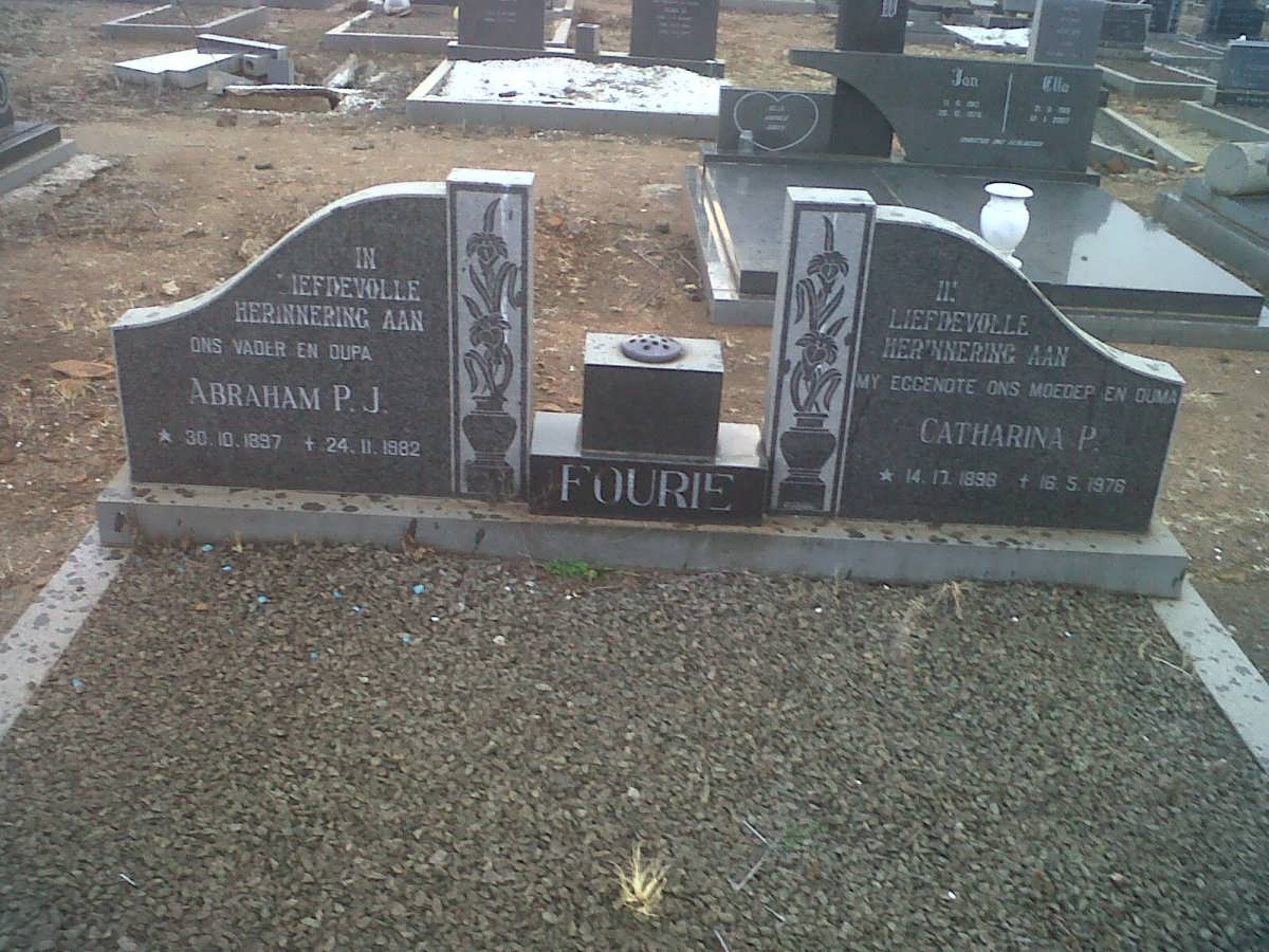 FOURIE Abraham P.J. 1897-1982 &amp; Catharina P. 1898-1976