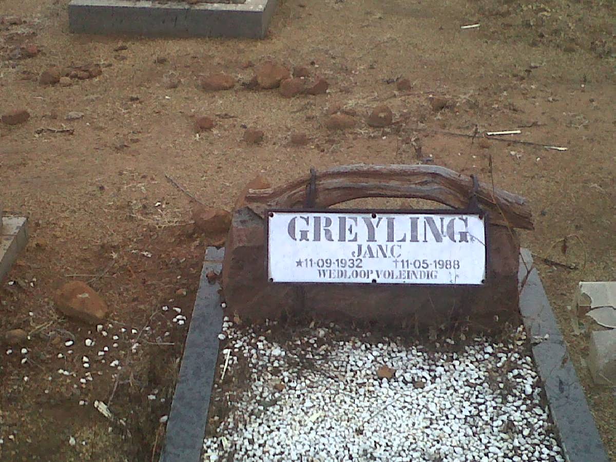 GREYLING Jan C. 1932-1988