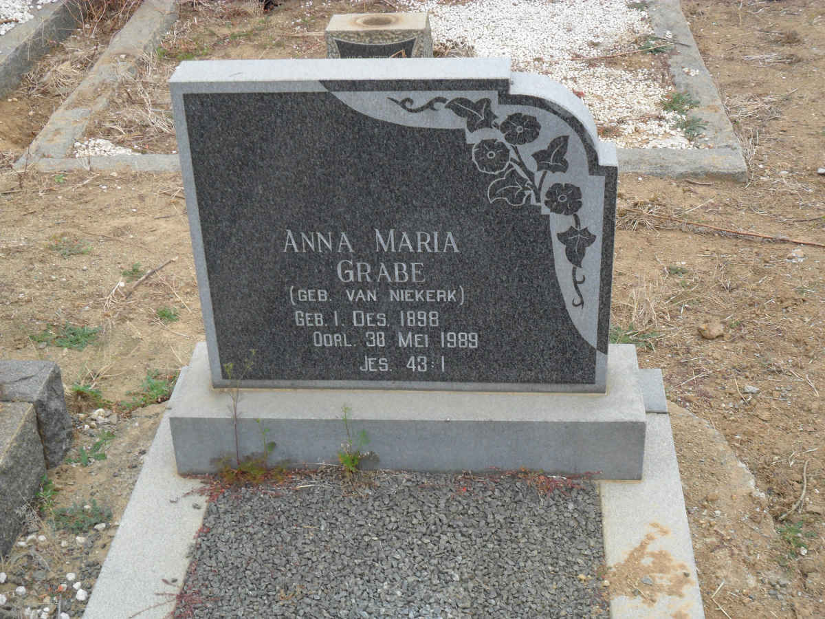 GRABE Anna Maria nee VAN NIEKERK 1898-1989