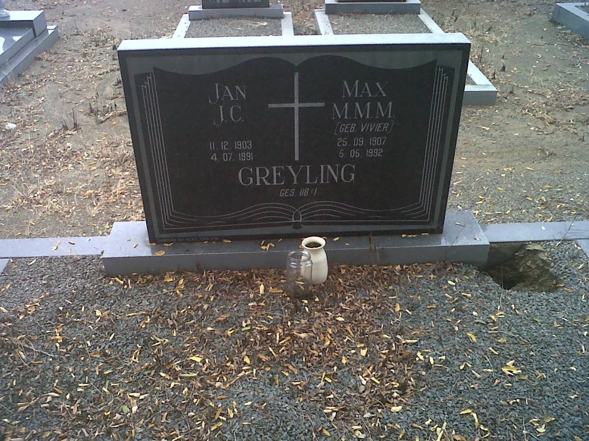 GREYLING J.C. 1903-1991 &amp; M.M.M. VIVIER 1907-1992
