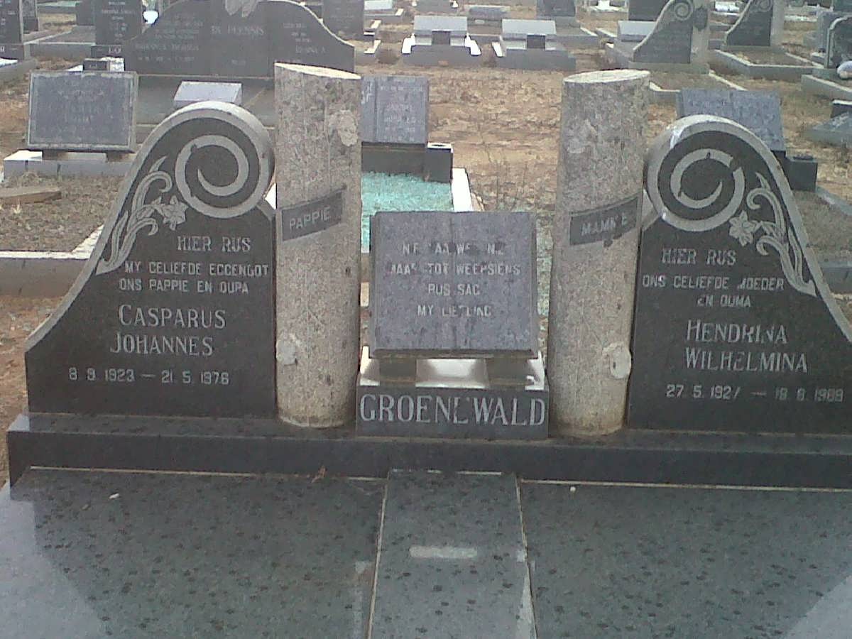 GROENEWALD Casparus Johannes 1923-1976 &amp; Hendrina Wilhelmina 1927-1989