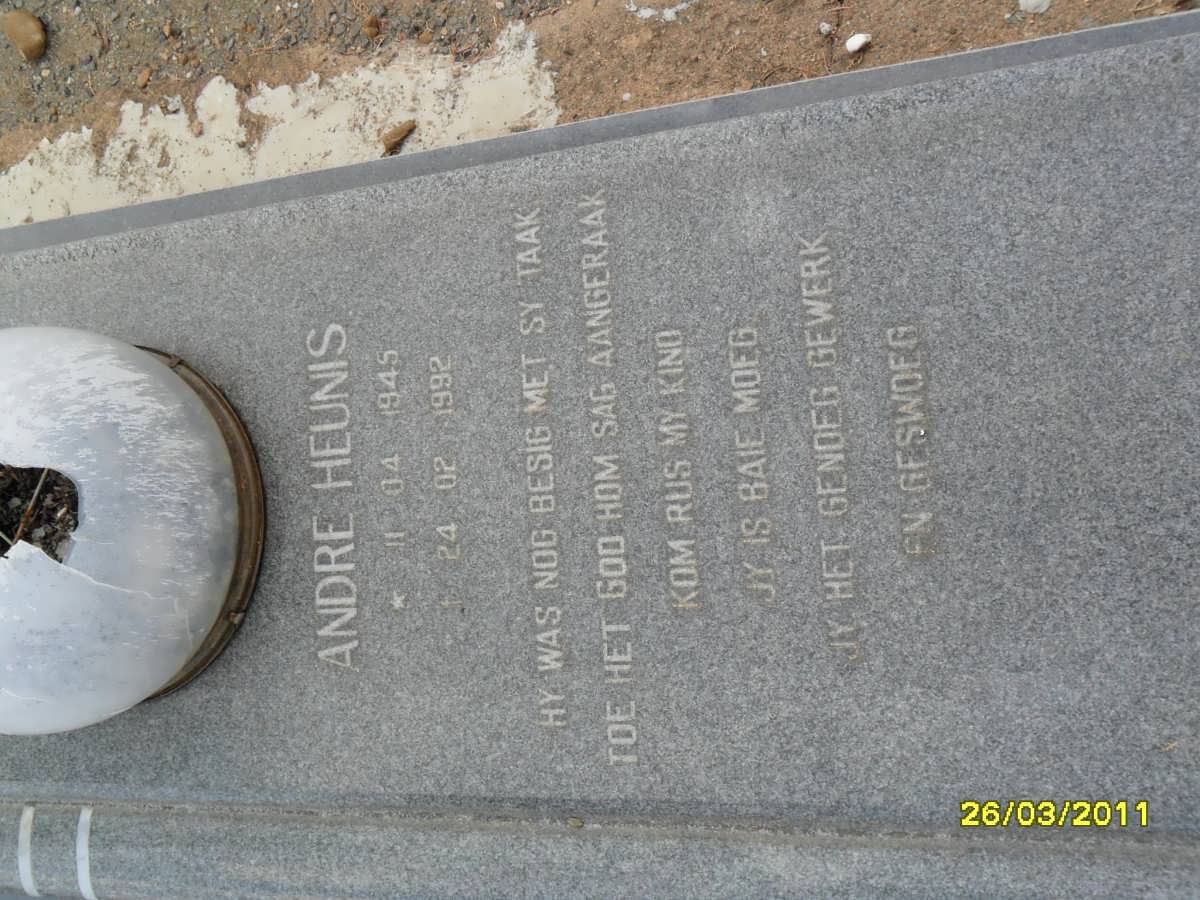 HEUNIS Andre 1945-1992