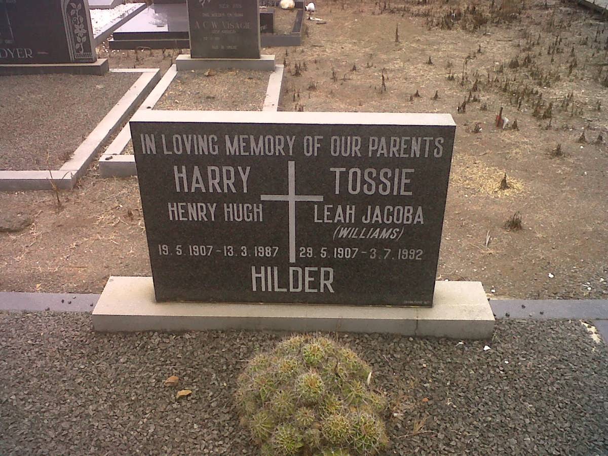 HILDER Henry Hugh 1907-1987 &amp; Leah Jacoba WILLIAMS 1907-1992