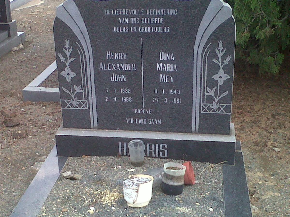 HARRIS Henry Alexander John 1932-1998 &amp; Dina Maria Mey 1940-1991