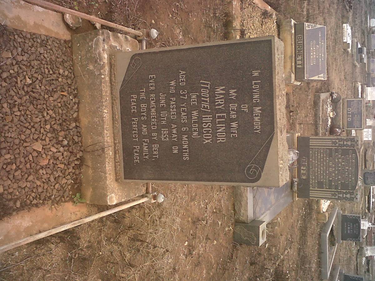 HISCOX Mary Elinor nee WALDEN -1953