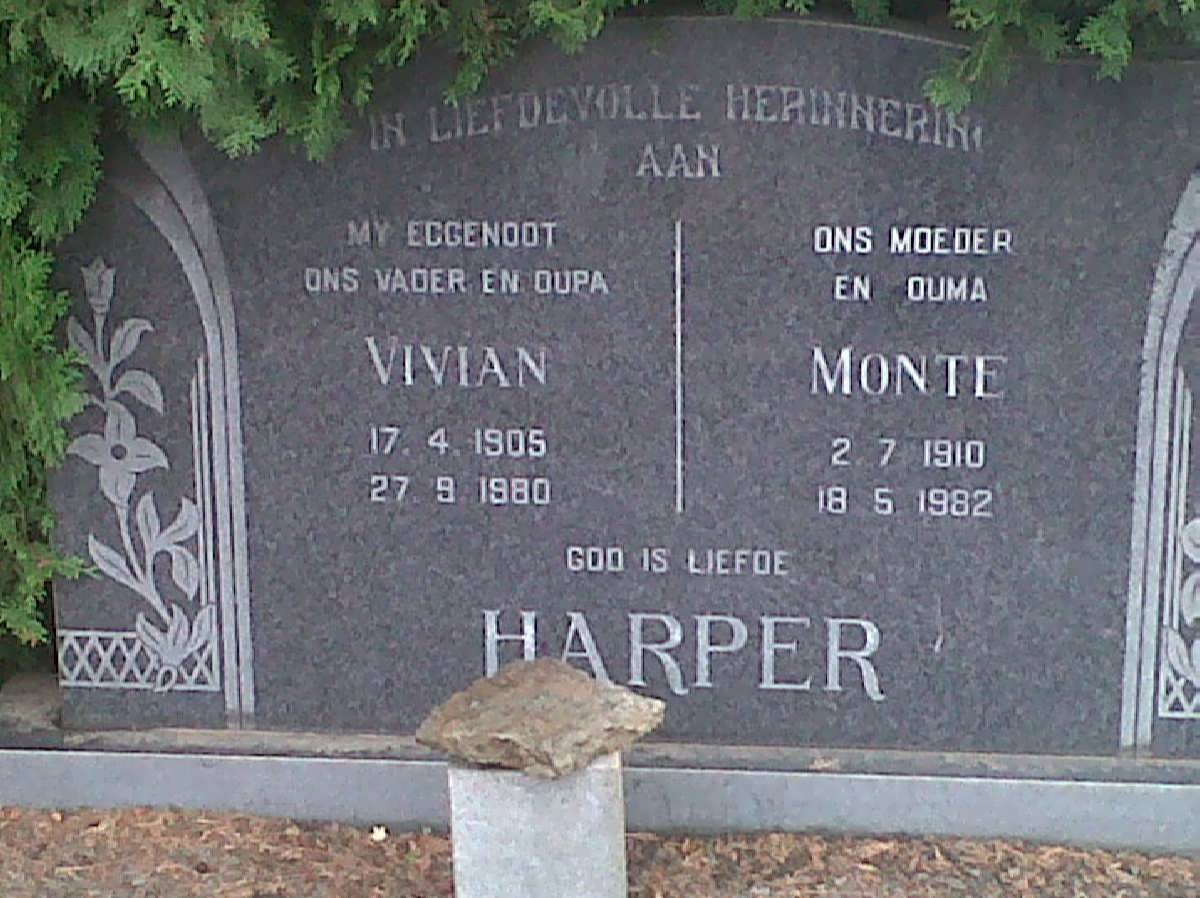 HARPER Vivian 1905-1980 &amp; Monte 1910-1982