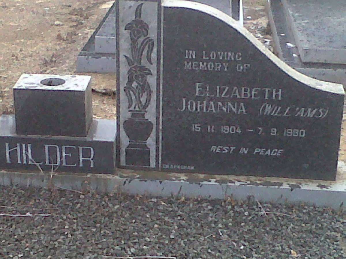 HILDER Elizabeth Johanna nee WILLIAMS 1904-1980