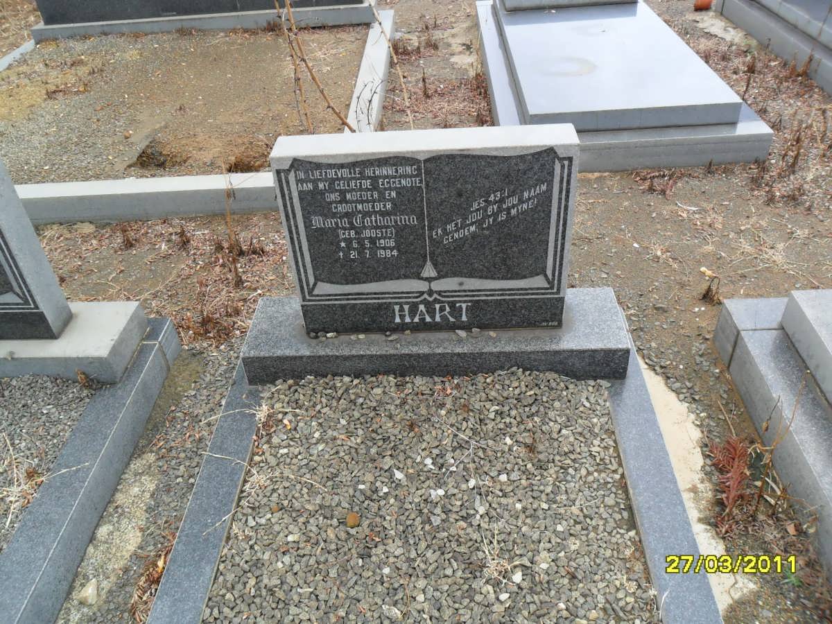 HART Maria Catharina nee JOOSTE 1906-1984