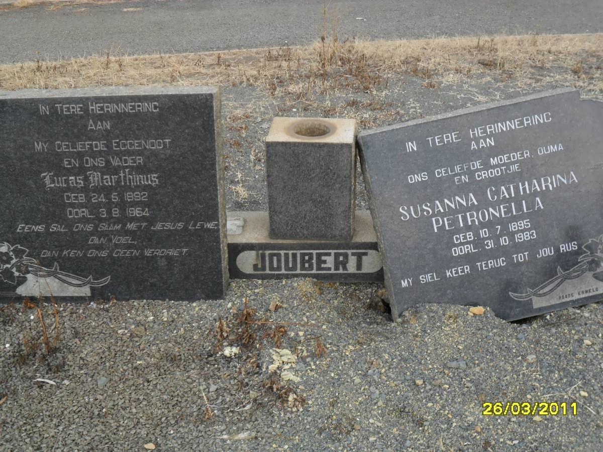 JOUBERT Lucas Marthinus 1892-1964 &amp; Susanna Catharina Petronella 1895-1983