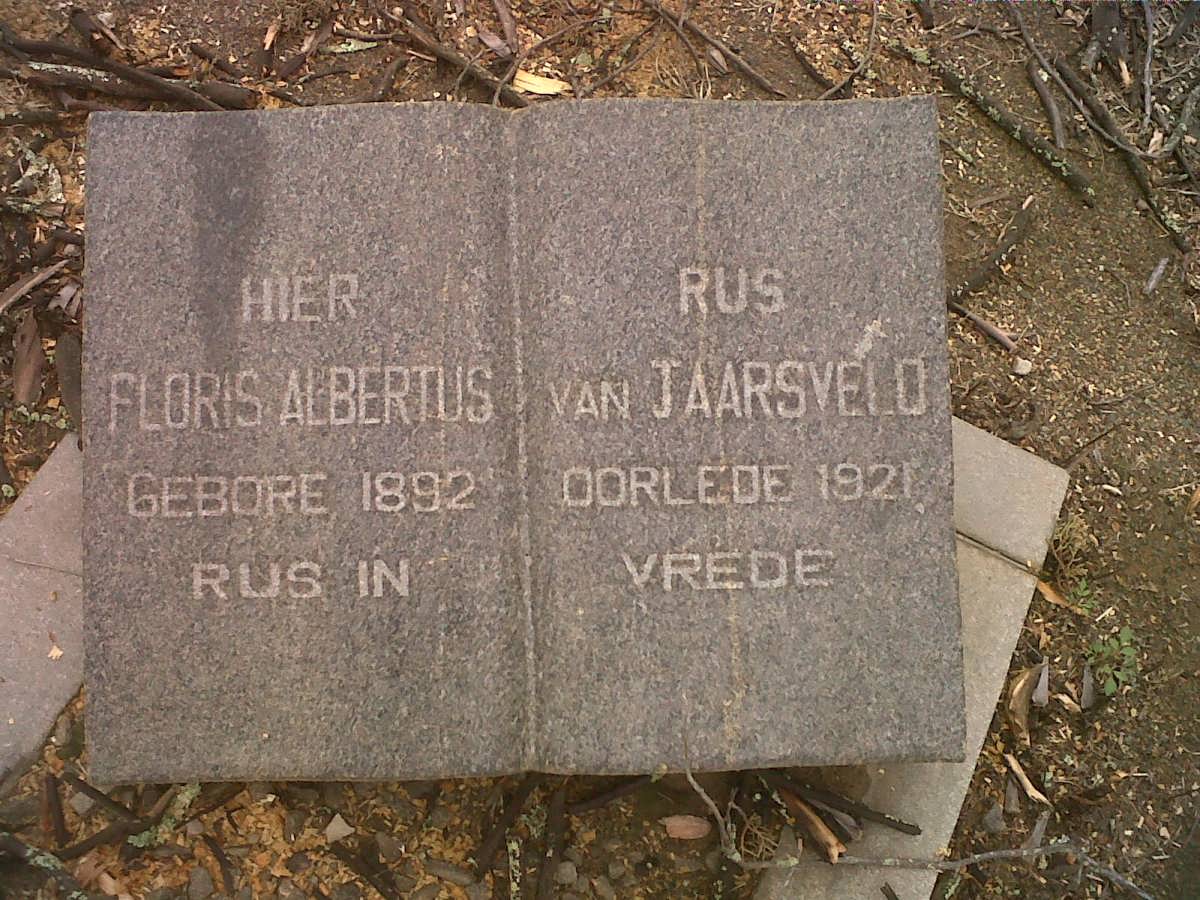 JAARSVELD Floris Albertus, van 1892-1921