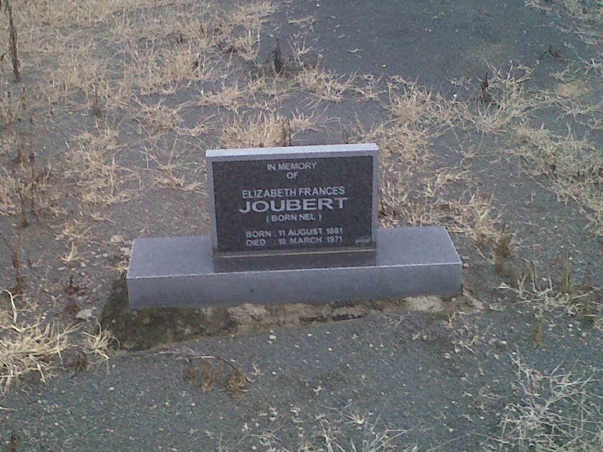 JOUBERT Elizabeth Frances nee NEL 1881-1971