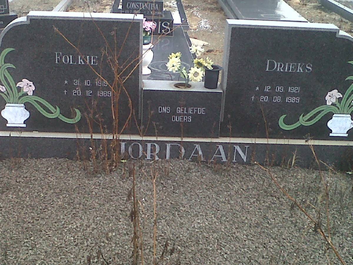 JORDAAN Folkie 1919-1989 &amp; Drieks 1921-1989