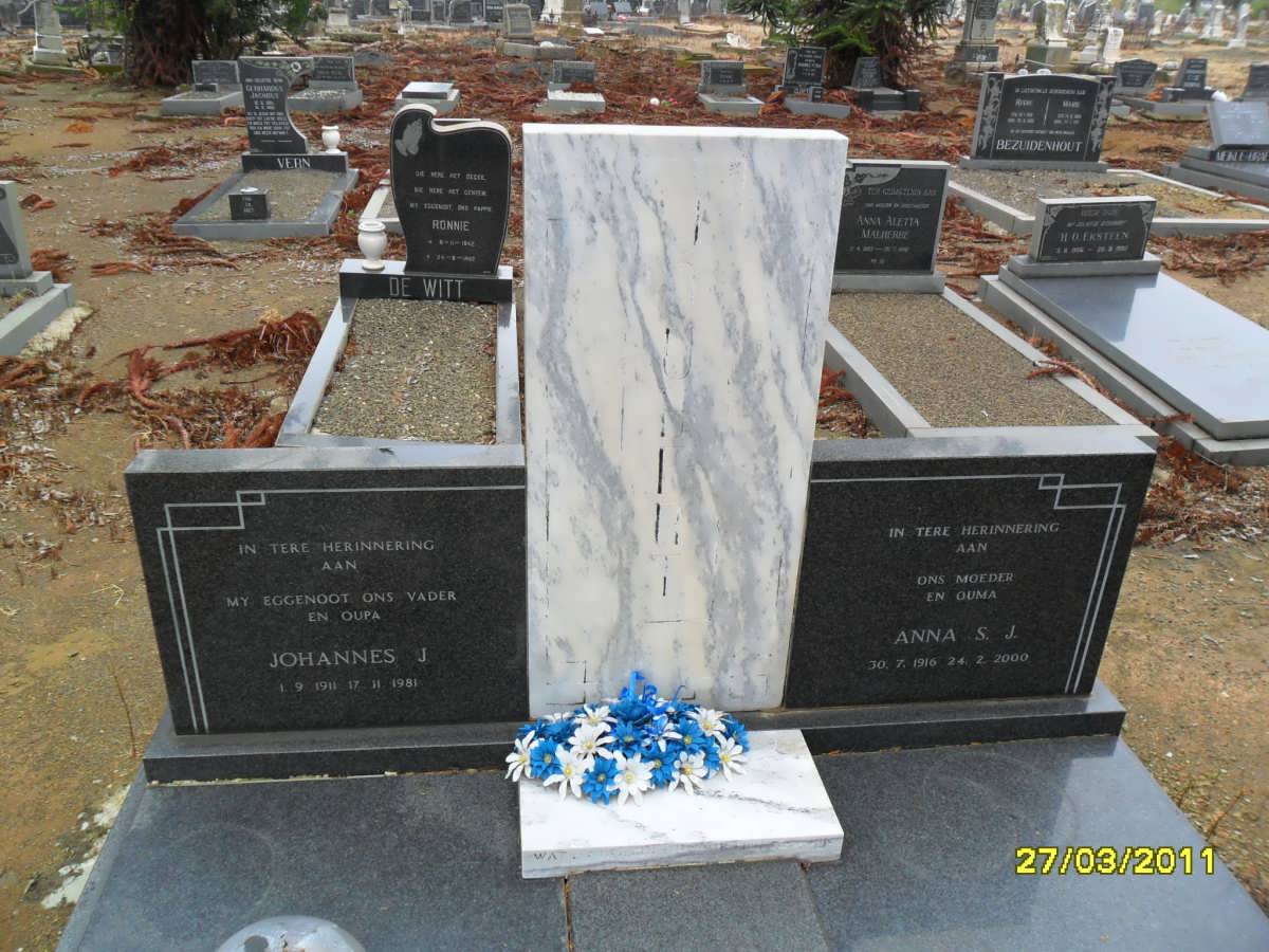 JOUBERT Johannes J. 1911-1981 &amp; Anna S.J. 1916-2000