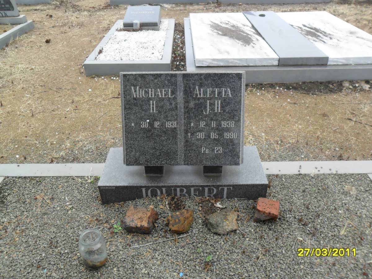 JOUBERT Michael H. 1931- &amp; Aletta J.H. 1938-1990