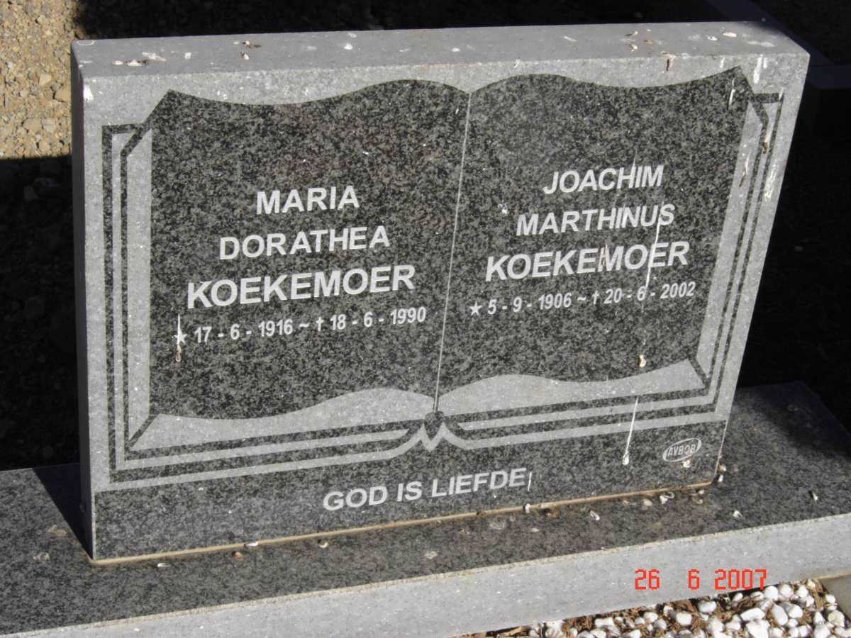 KOEKEMOER Joachim Marthinus 1906-2002 &amp; Maria Dorathea 1916-1990