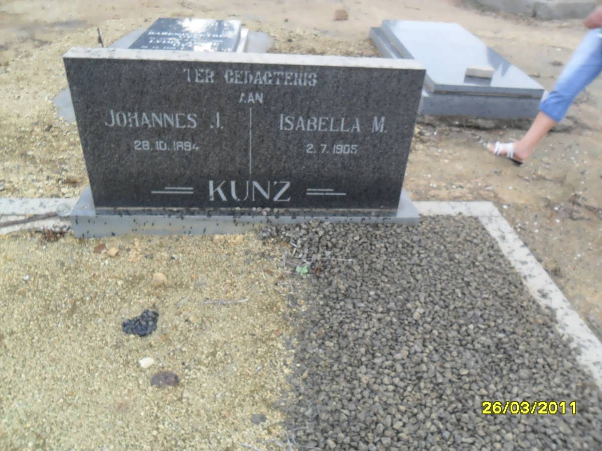 KUNZ Johannes J. -1894 &amp; Isabella M. -1905