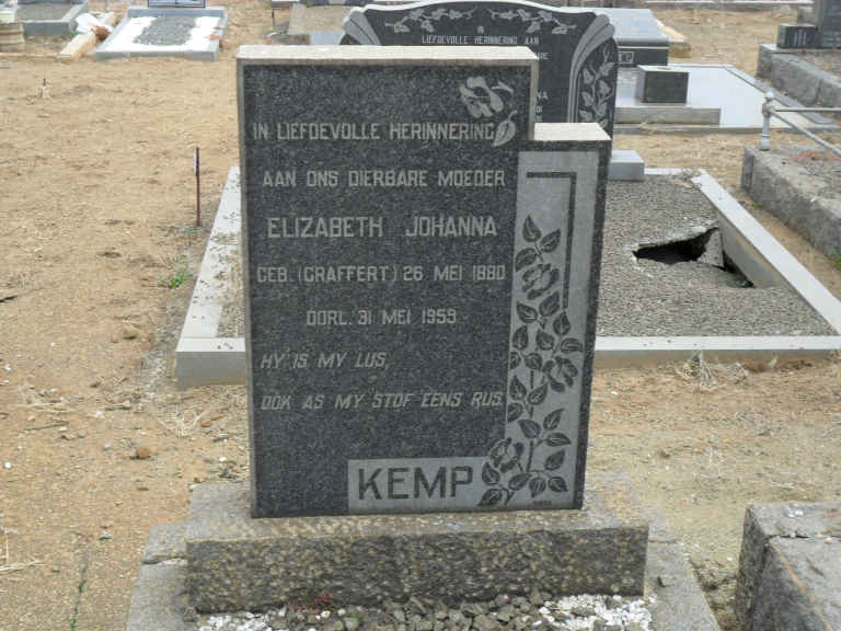 KEMP Elizabeth Johanna nee CRAFFERT 1880-1959