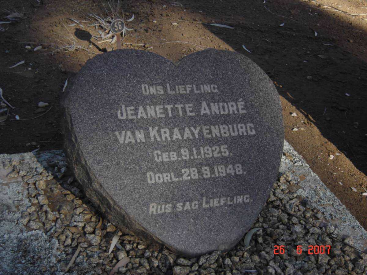 KRAAYENBURG Jeanette André, van 1925-1948