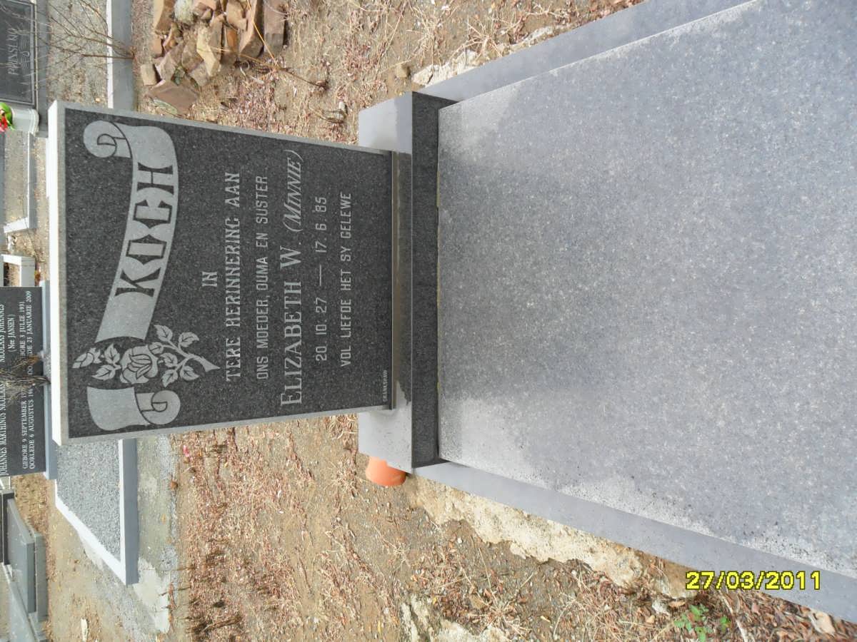 KOCH Elizabeth W. 1927-1985