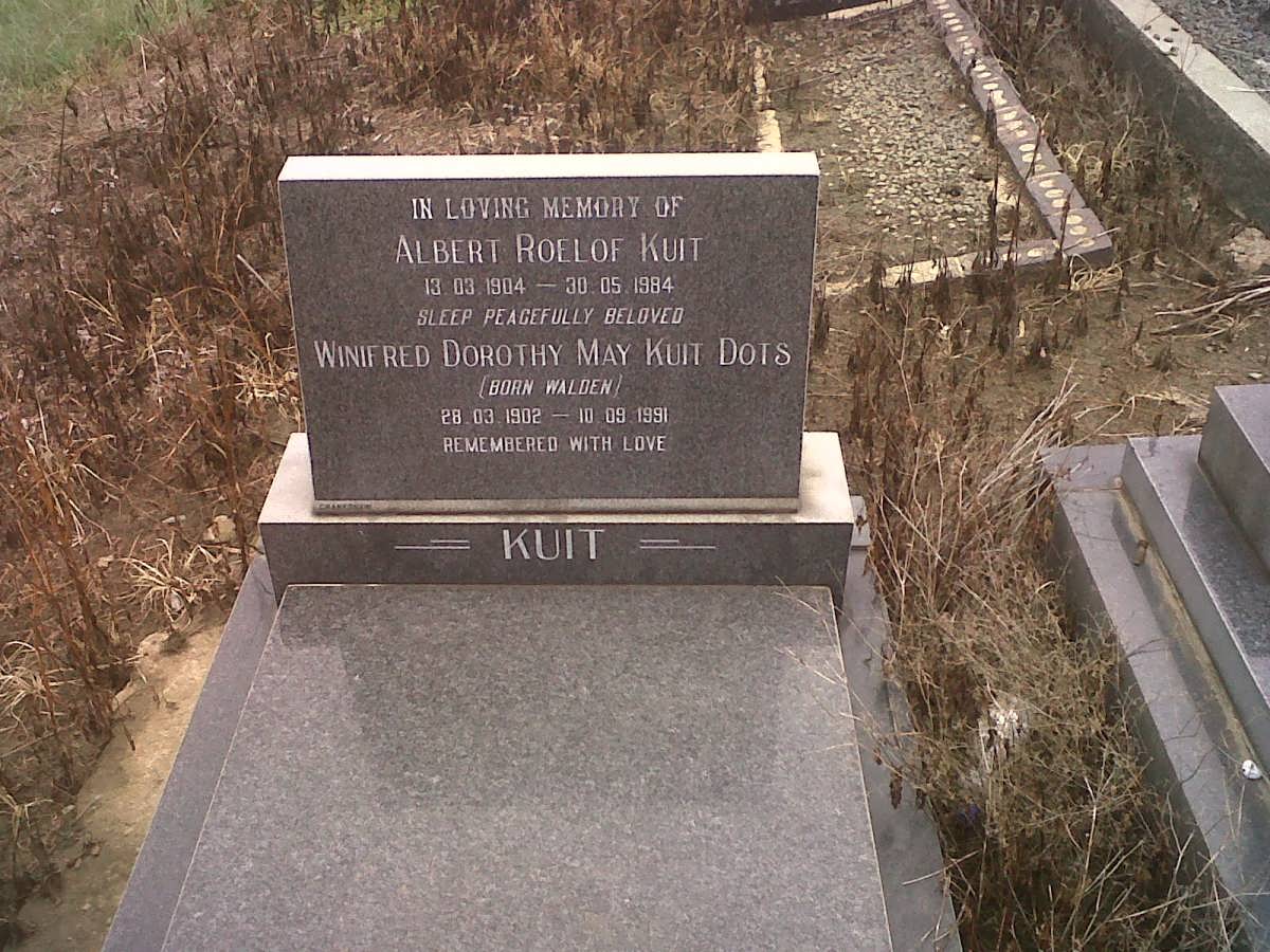 KUIT Albert Roelof 1904-1984 &amp; Winifred Dorothy May WALDEN 1902-1991