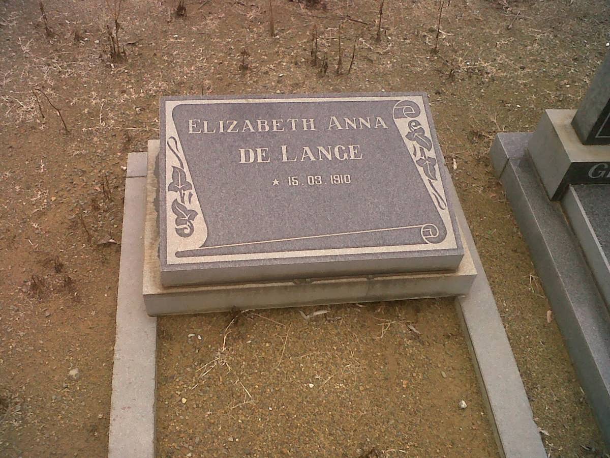 LANGE Elizabeth Anna, de 1910-