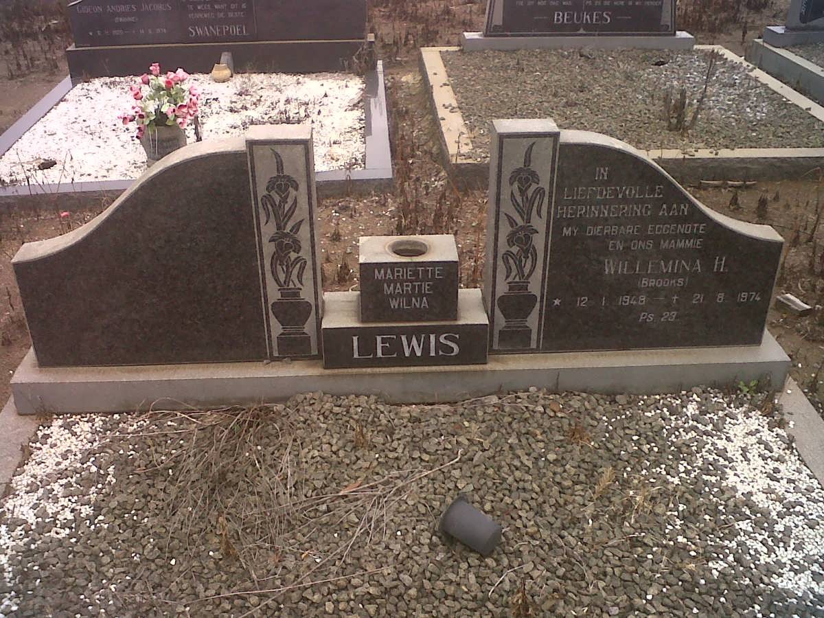 LEWIS Willemina H. nee BROOKS 1948-1974