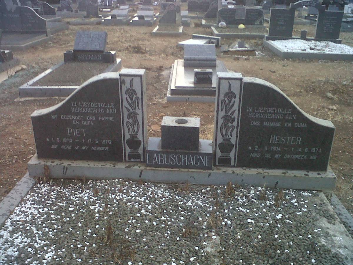 LABUSCHAGNE Piet 19?3-1976 &amp; Hester 1904-197?