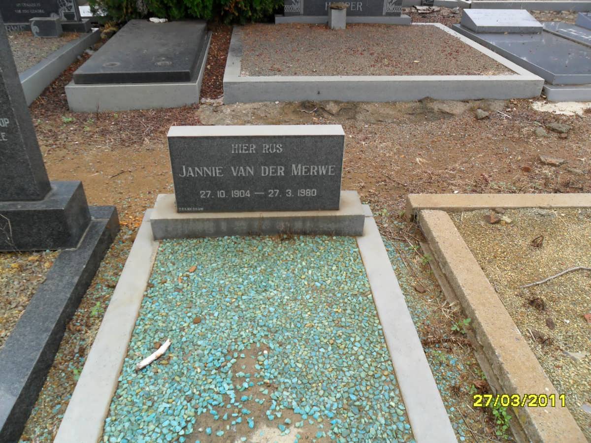 MERWE Jannie, van der 1904-1980