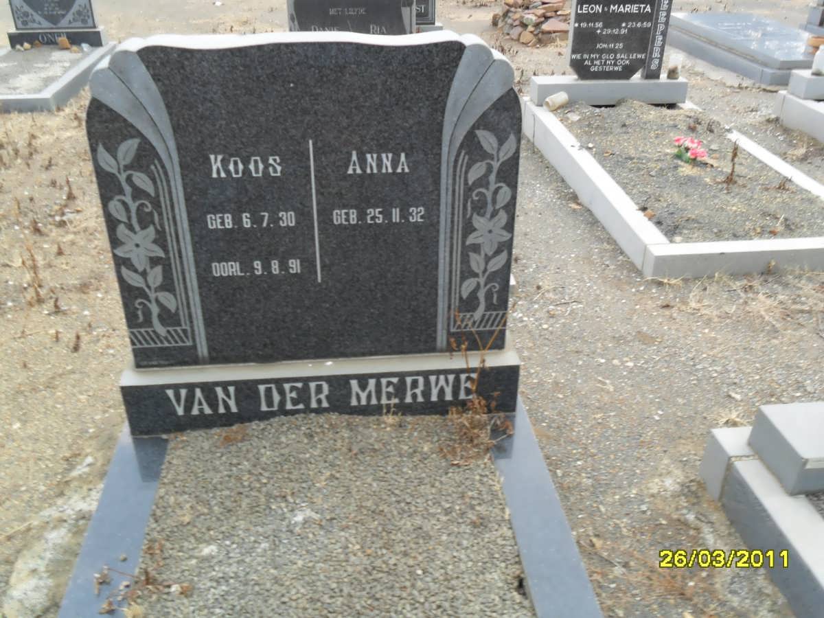MERWE Koos, van der 1930-1991 &amp; Anna 1932-