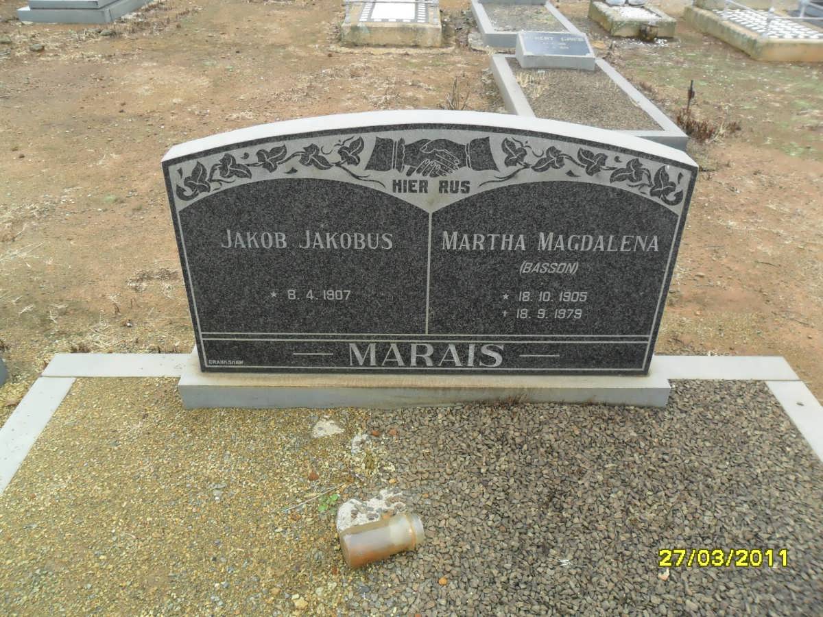 MARAIS Jakob Jakobus 1907- &amp; Martha Magdalena BASSON 1905-1979