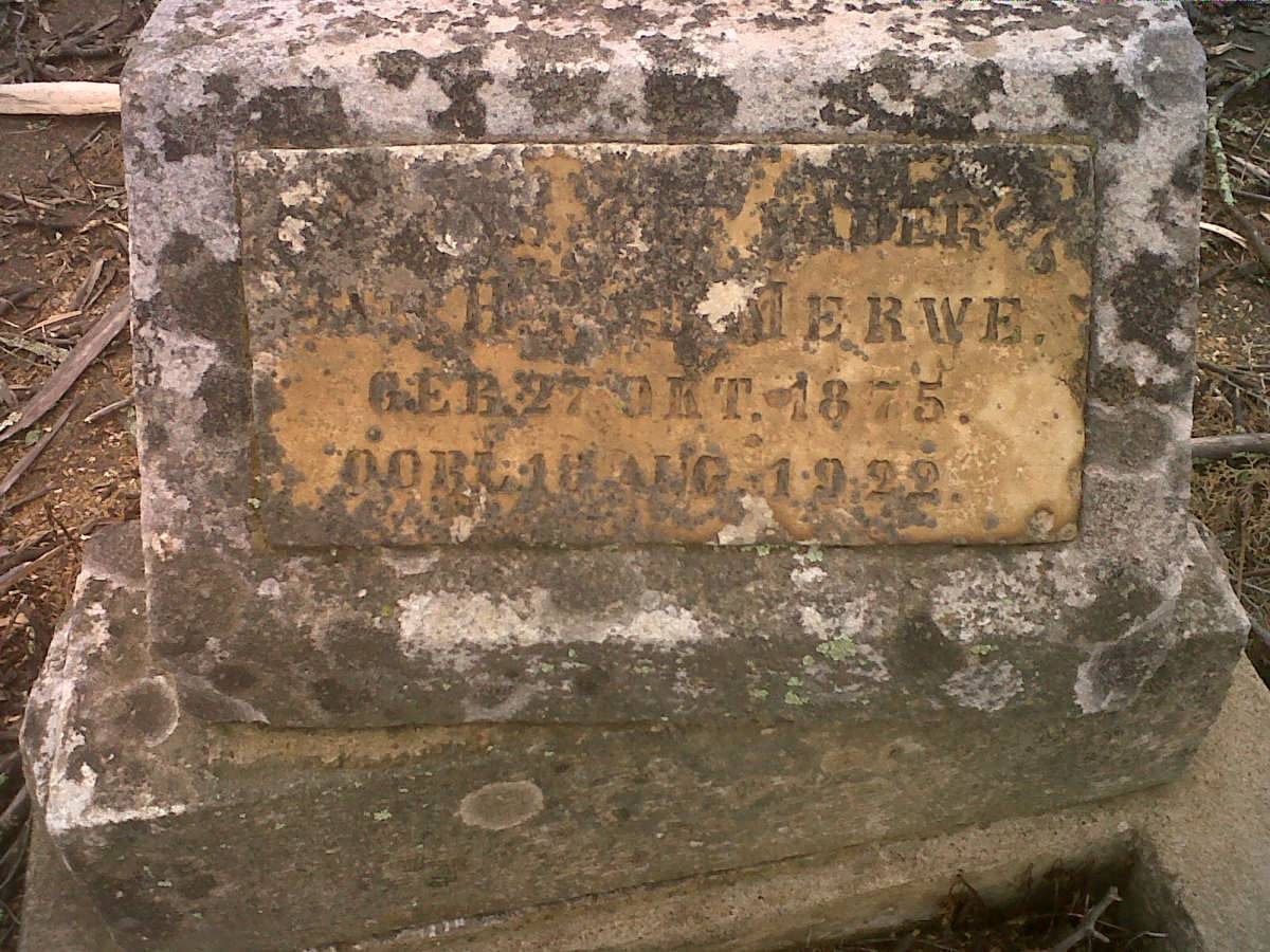 MERWE Jan H.P., v.d. 1875-1922