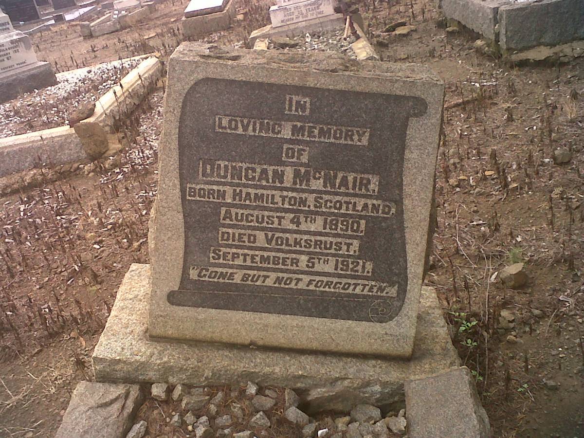 McNAIR Duncan 1890-1921