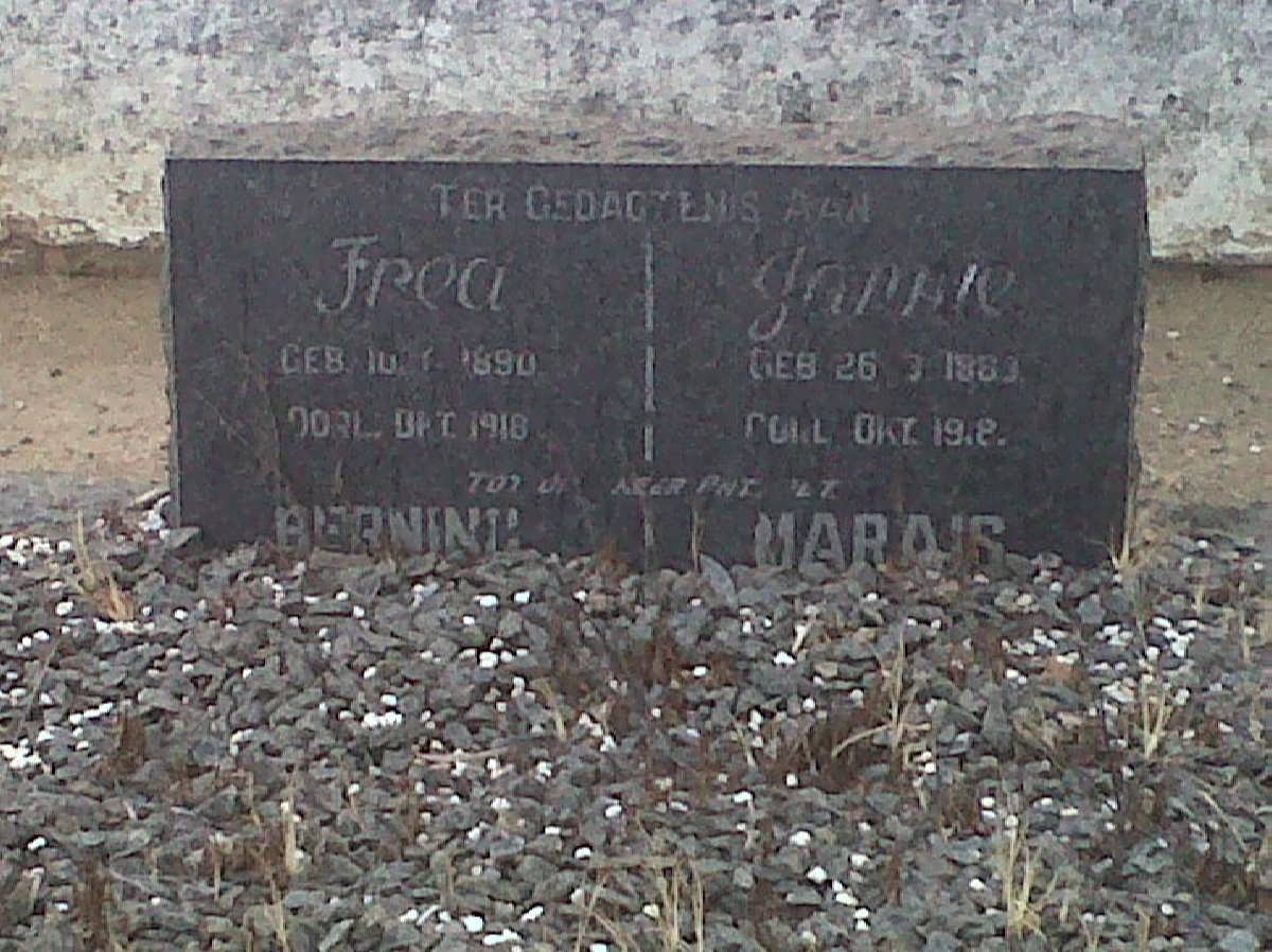 MARAIS Jannie 1883-1918 &amp; Frea BERNING 1890-1918