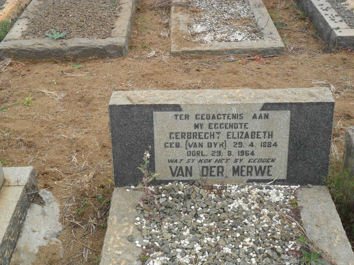 MERWE Gerbrecht Elizabeth, van der nee VAN DYK 1884-1964