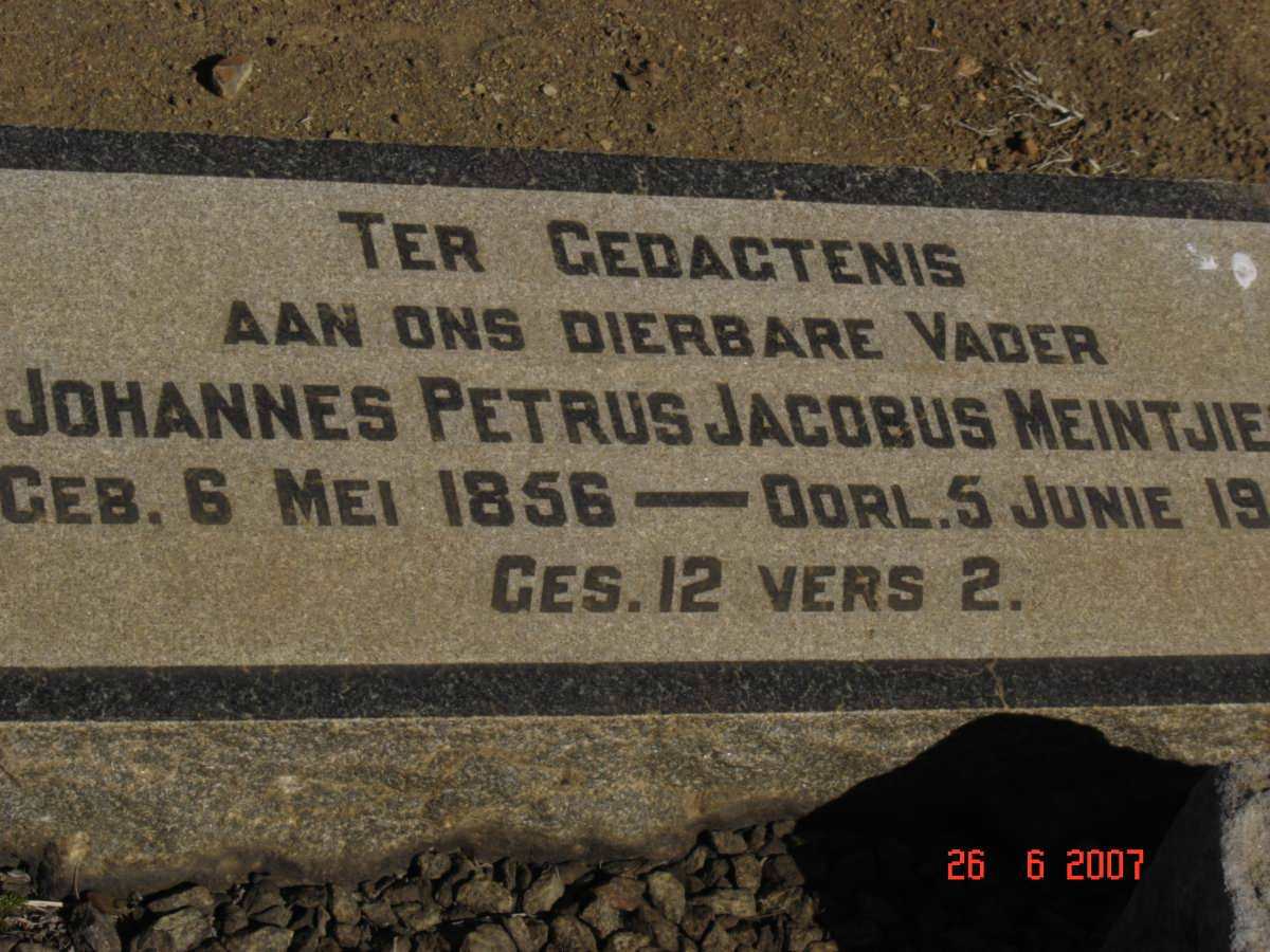 MEINTJIES Johannes Petrus Jacobus 1856-19?
