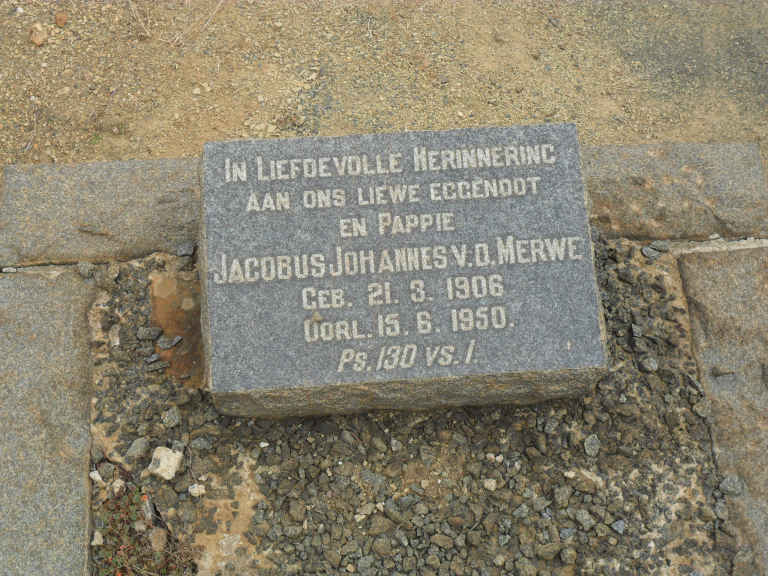 MERWE Jacobus Johannes, v.d. 1906-1950