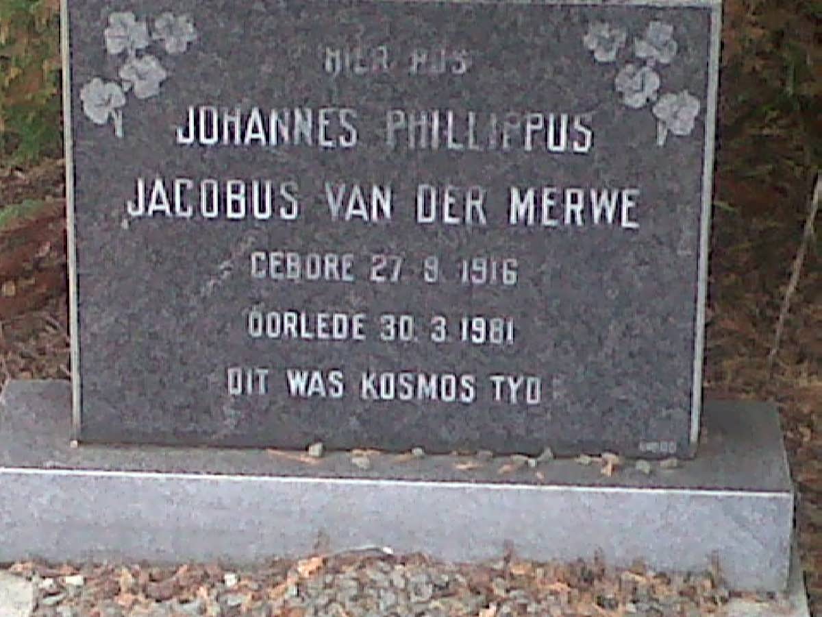 MERWE Johannes Phillippus Jacobus, van der 1916-1981