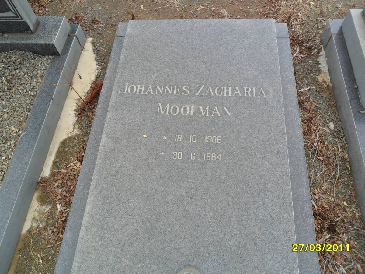 MOOLMAN Johannes Zacharia 1906-1984