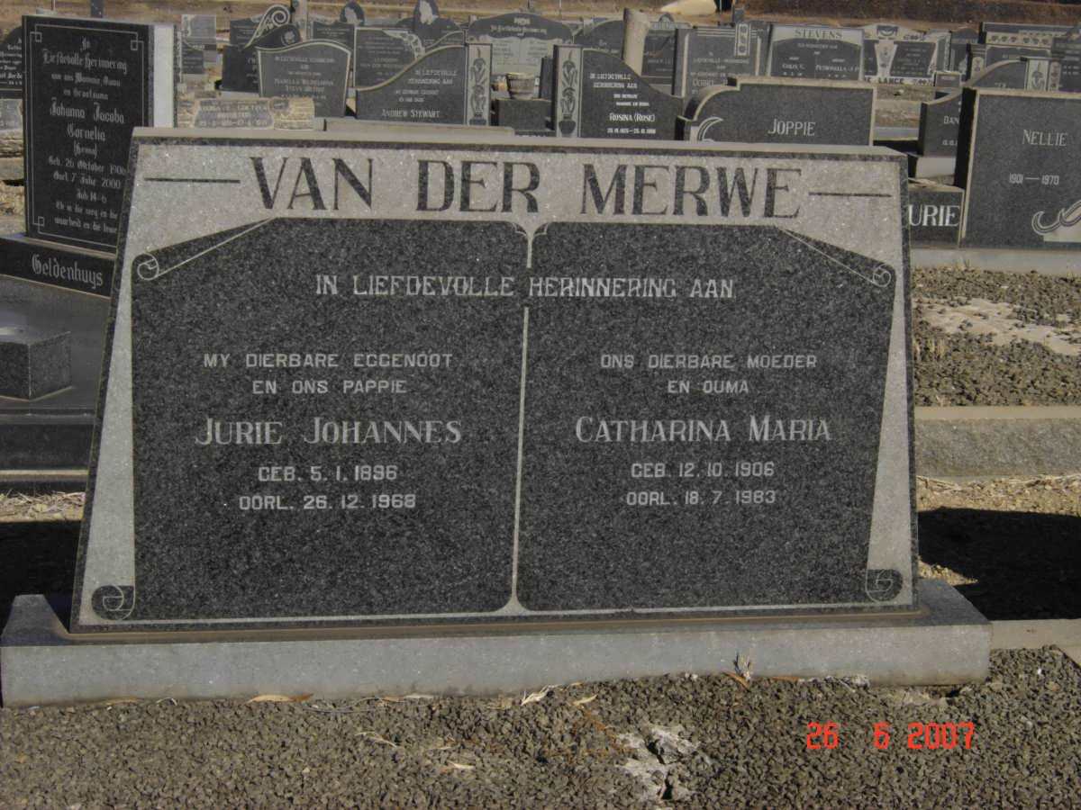 MERWE Jurie Johannes, van der 1896-1968 &amp; Catharina Maria 1906-1983