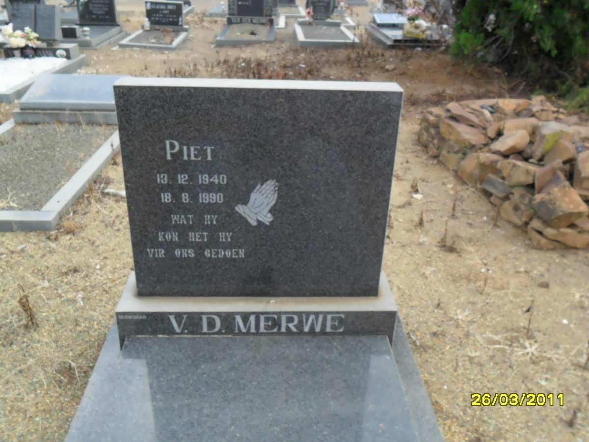 MERWE Piet, v.d. 1940-1990