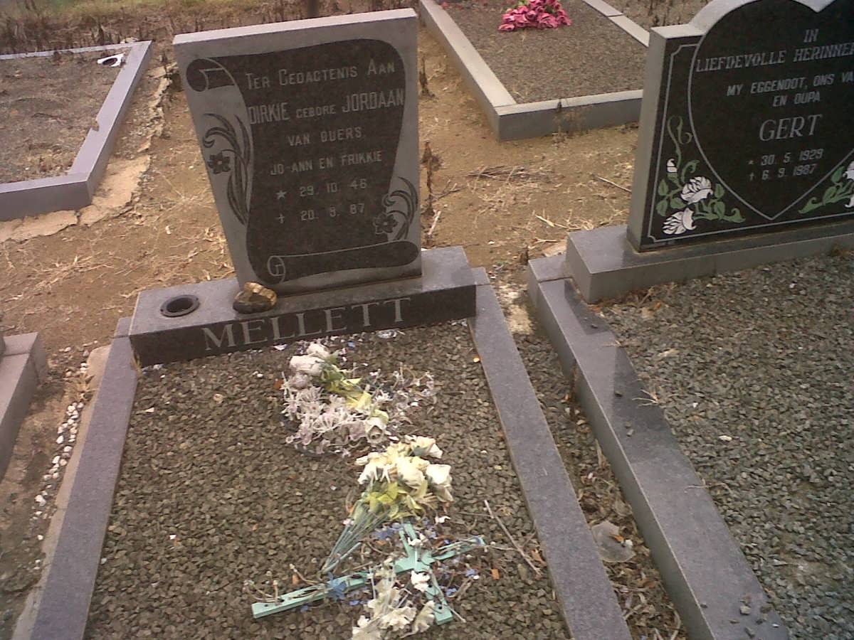 MELLETT Dirkie born JORDAAN 1945-1987