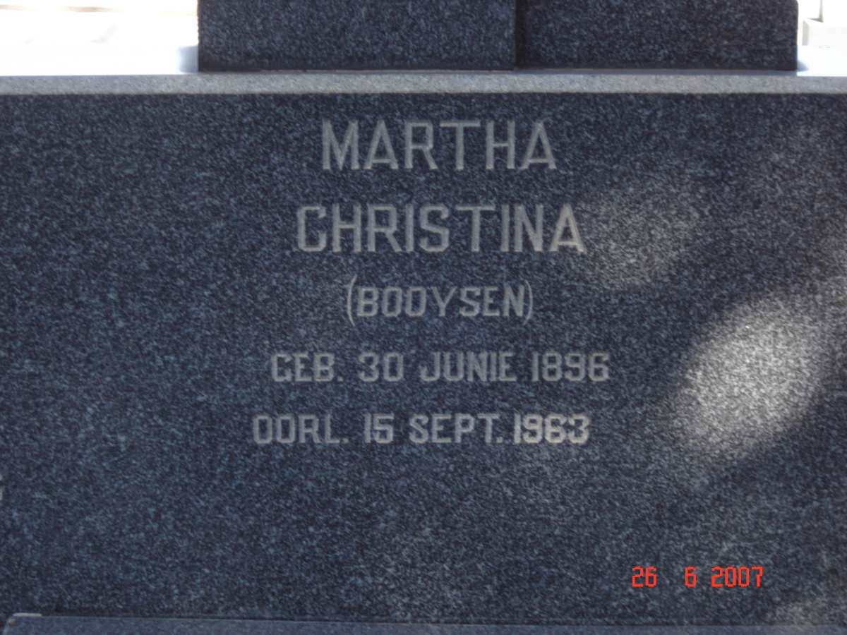 NIEKERK Martha Christina, van nee BOOYSEN 1896-1963