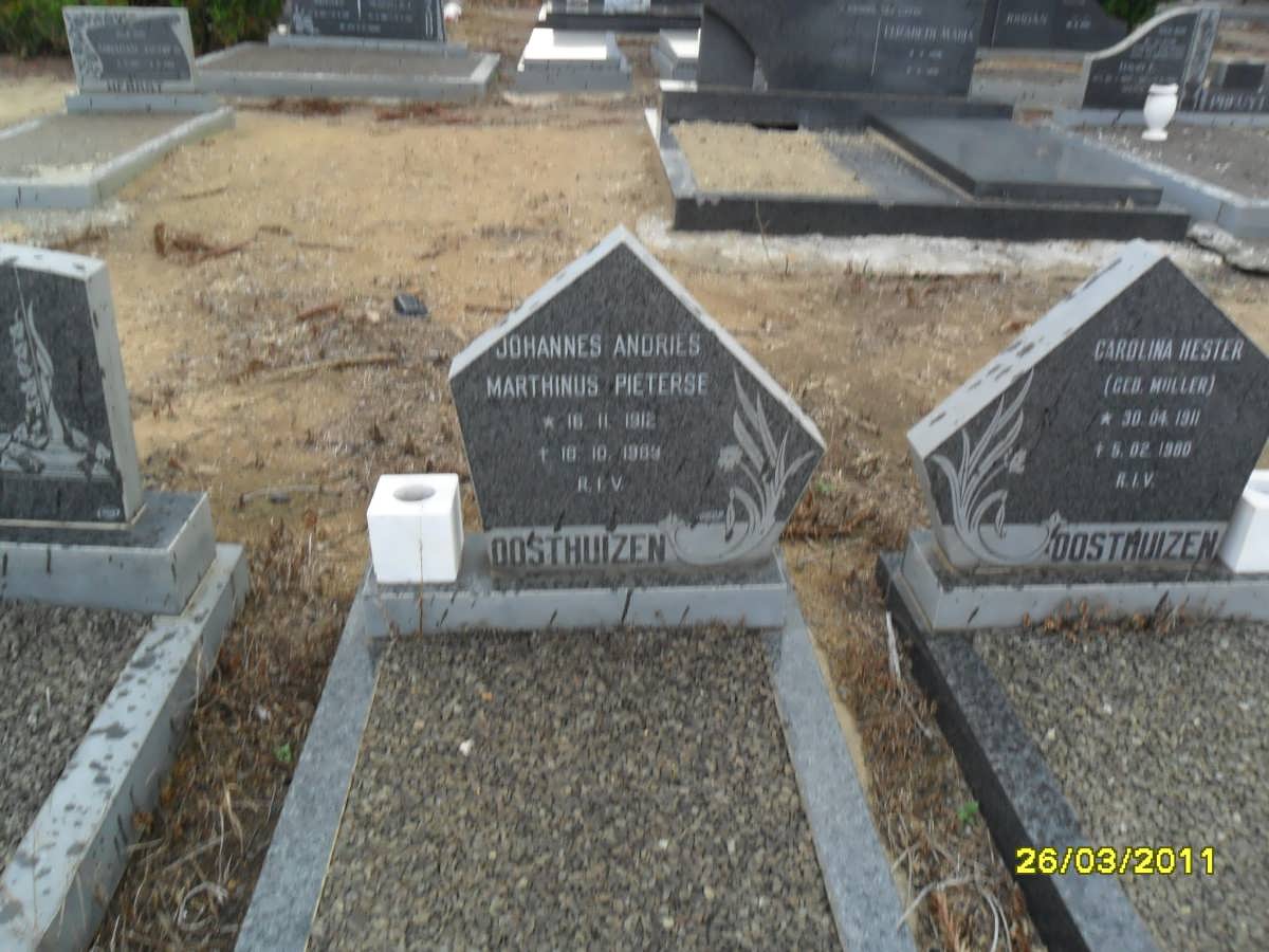 OOSTHUIZEN Johannes Andries Marthinus Pieterse 1912-1989 &amp; Carolina Hester MULLER 1911-1980