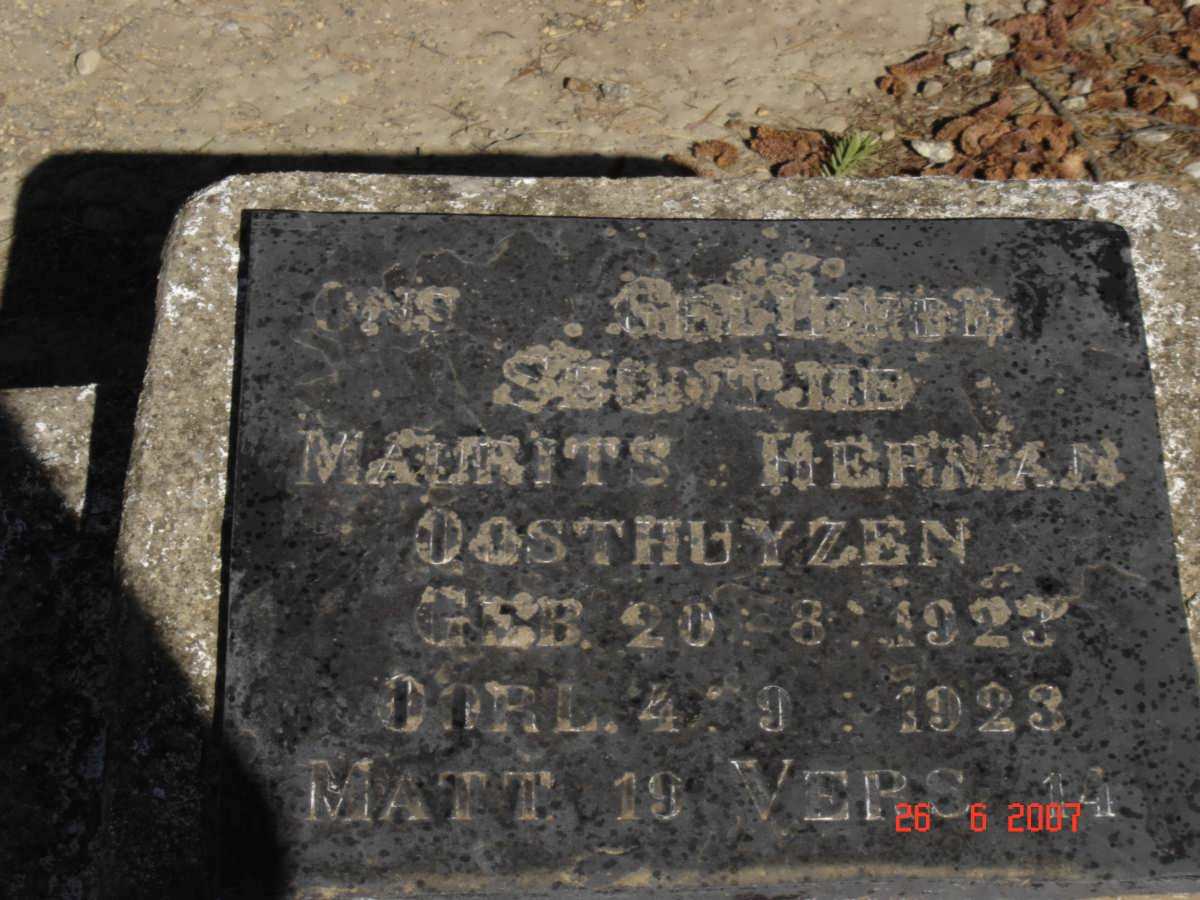 OOSTHUYZEN Maurits Herman 1923-1923