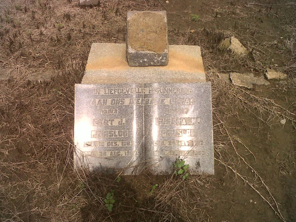 PRINSLOO Gert J. 188?-1954 &amp; Susara Magdalena 1882-1953