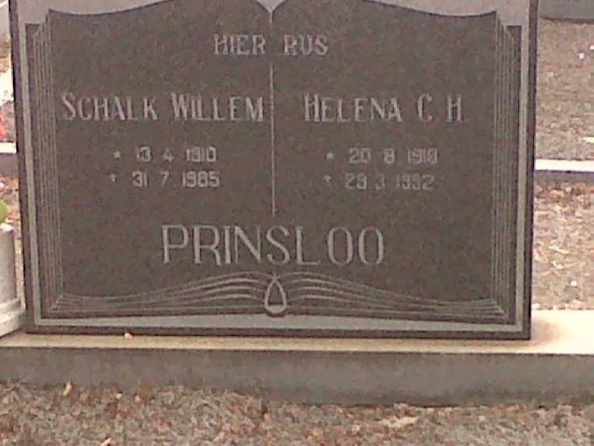 PRINSLOO Schalk Willem 1910-1985 &amp; Helena C.H. 1910-1992