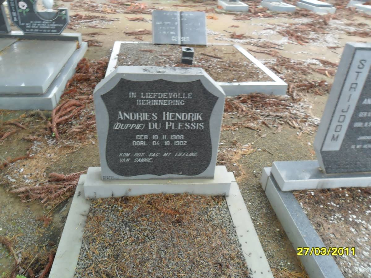 PLESSIS Andries Hendrik, du 1908-1982