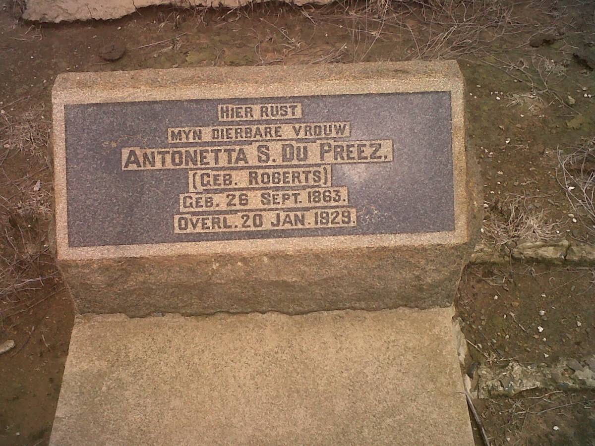 PREEZ Antonetta S., du nee ROBERTS 1863-1929